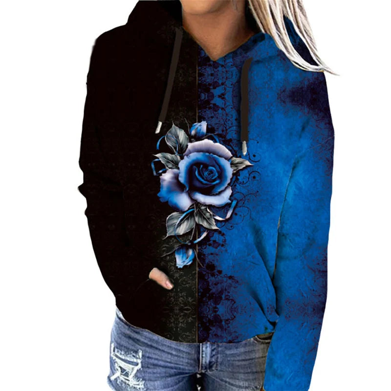 Soft Womens Oversized Flower Sweatshirt