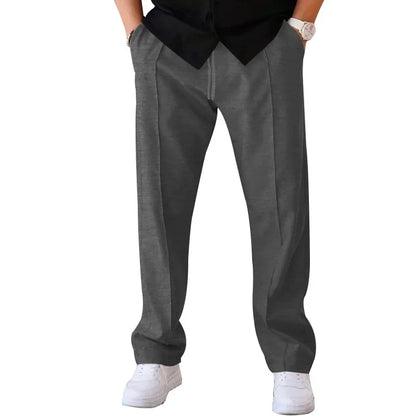 Relaxed Fit Straight Leg Elastic Waist Pants