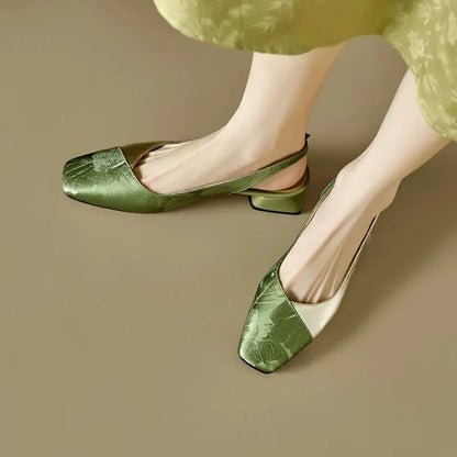 Classic Low Heel Sling Pump