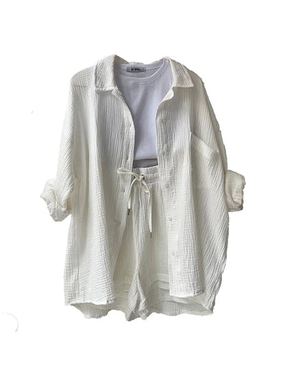 Comfy Casual Cotton Jumpsuit Set - Gentle Breathable