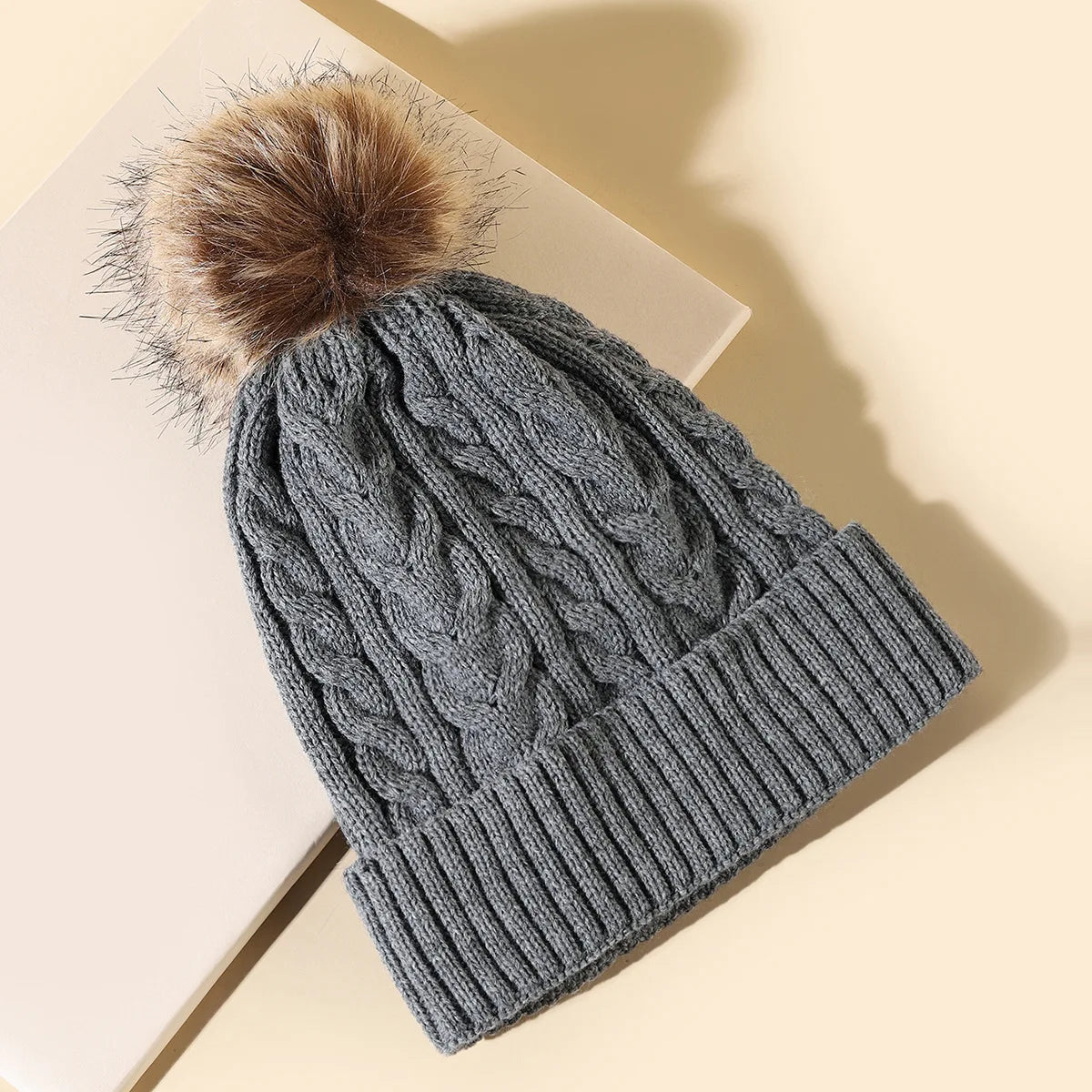 Warm Fuzzy Knit Winter Hat for Ladies