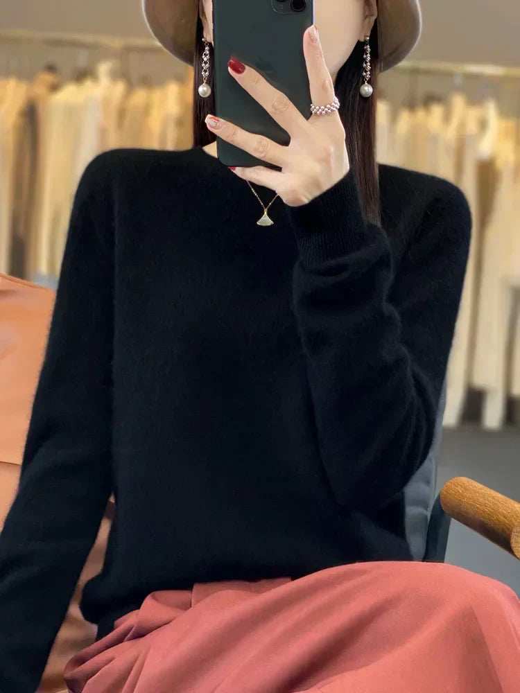 Soft Women's Merino Wool Crew Sweater