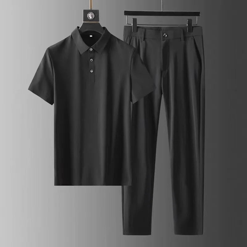 Fit Men's Polo Shirt and Pants 2-Piece Set
