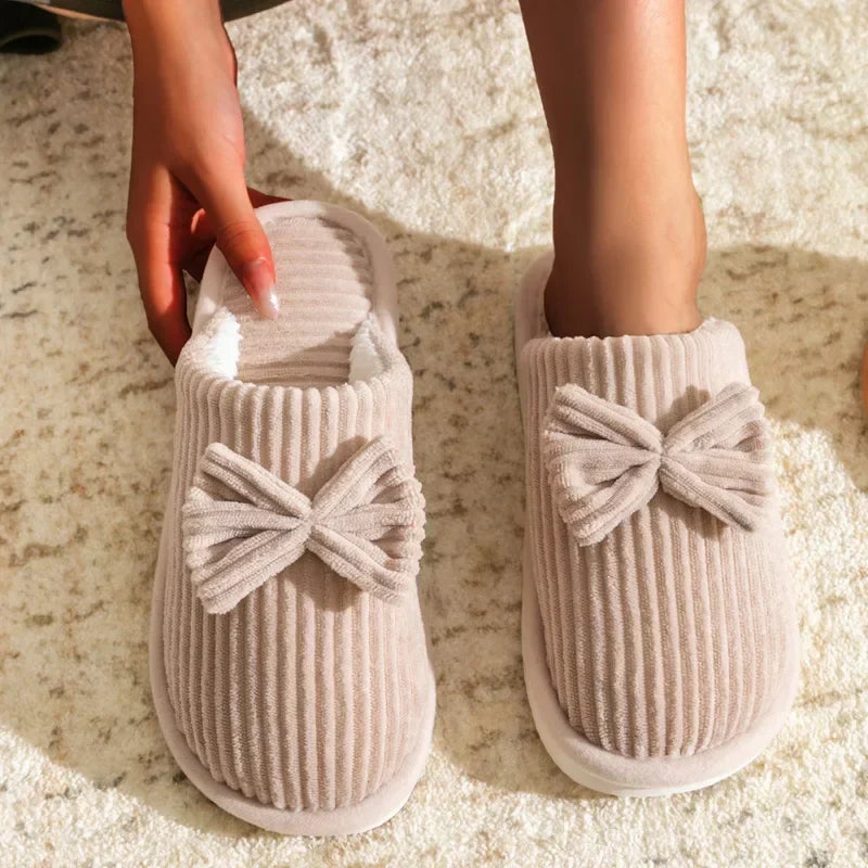Comfortable Slippers with Cute Bow - OutfitLondon