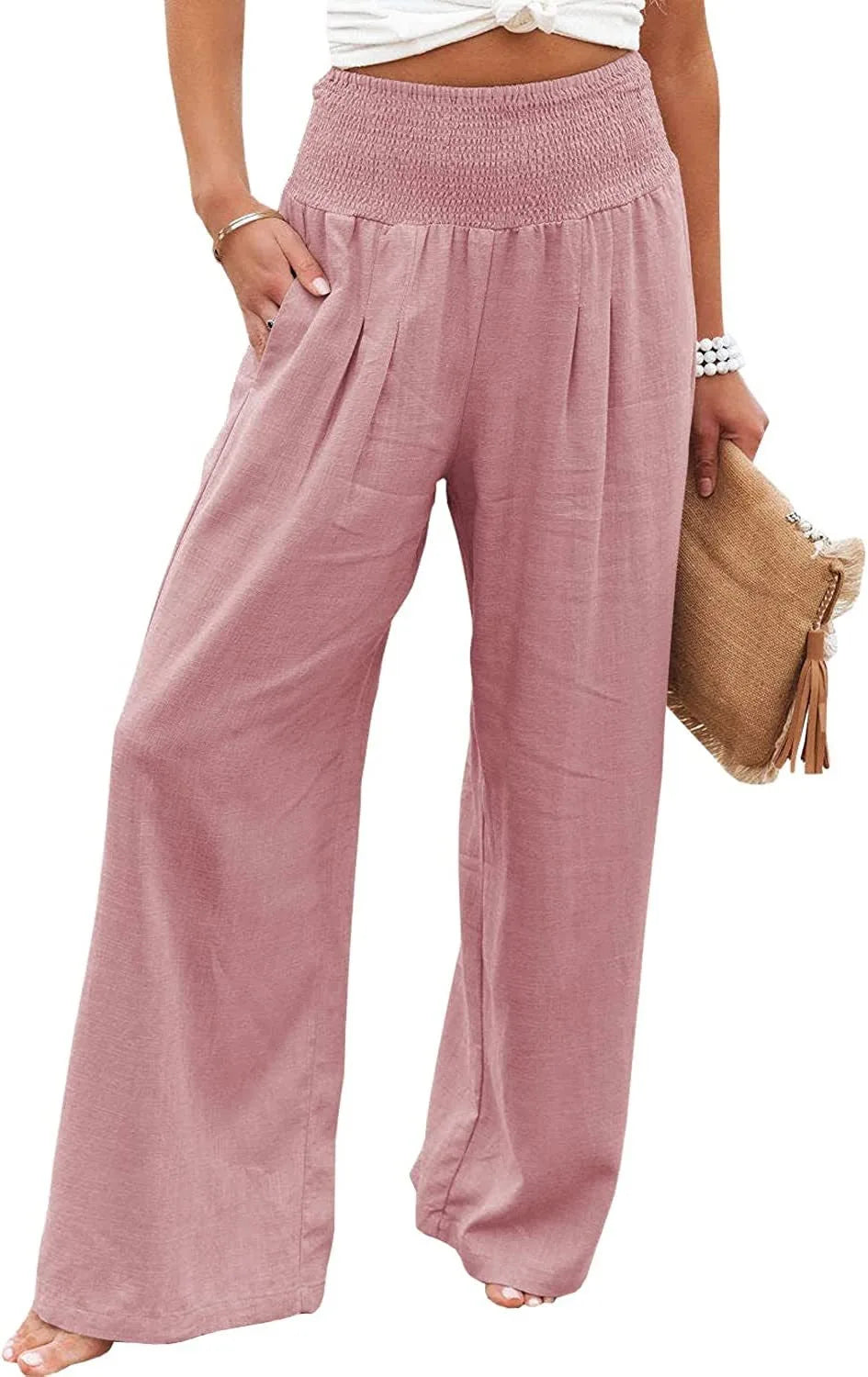 Relaxed Fit Women's Cotton Trousers