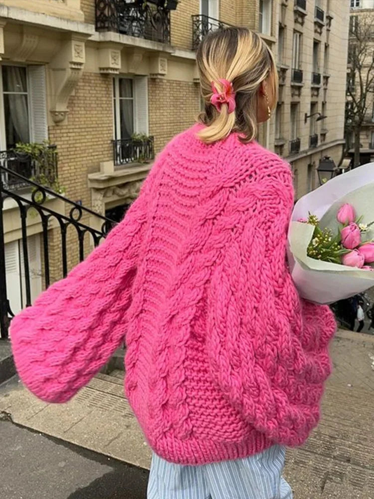 Cozy Loose Fit Cable Sweater