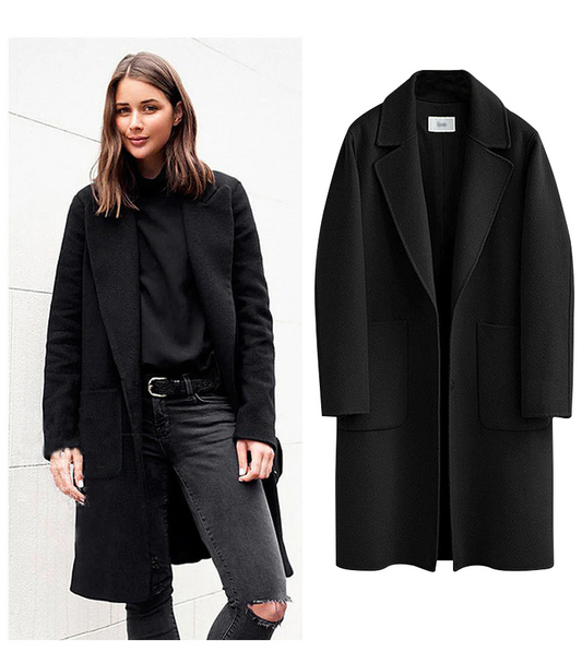 Classic Chic Ladies Long Coat - OutfitLondon