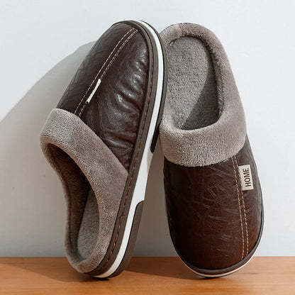 Comfortable Men's Cozy Fleece Slippers with Hard Wearing Soles