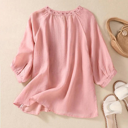 Delicate Floral Loose Fit Summer Blouse