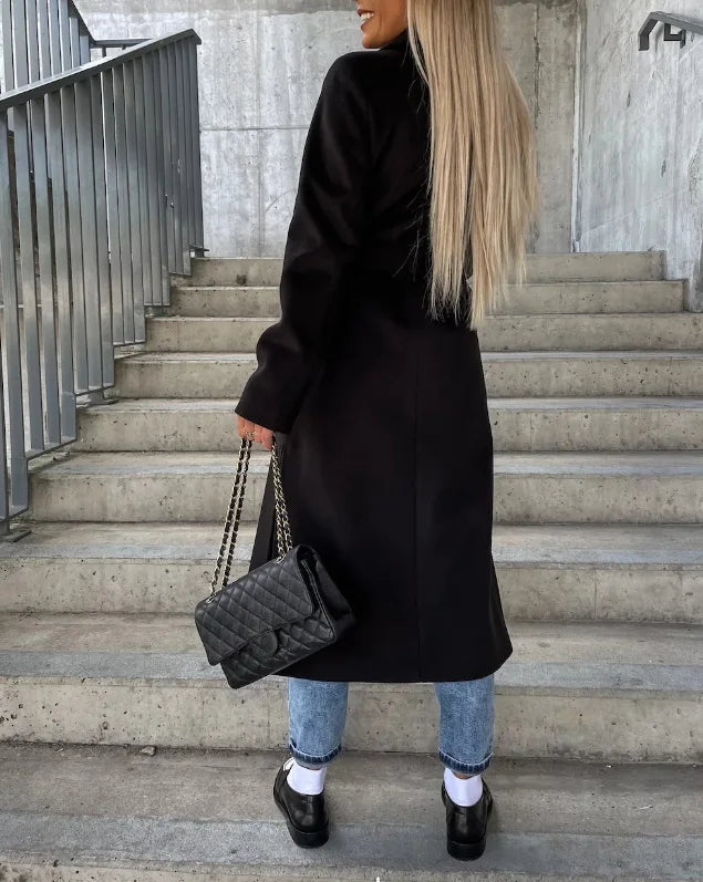 Warm Double Breasted Women's Parka Coat