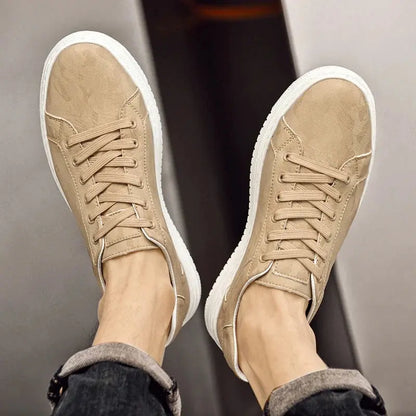 Premium Leather Sneakers - Classic Style Comfort Shoes