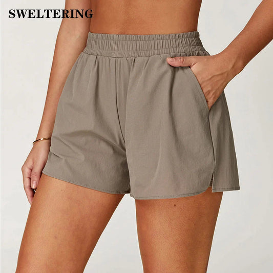 Fitness High Waist Yoga Running Shorts - OutfitLondon