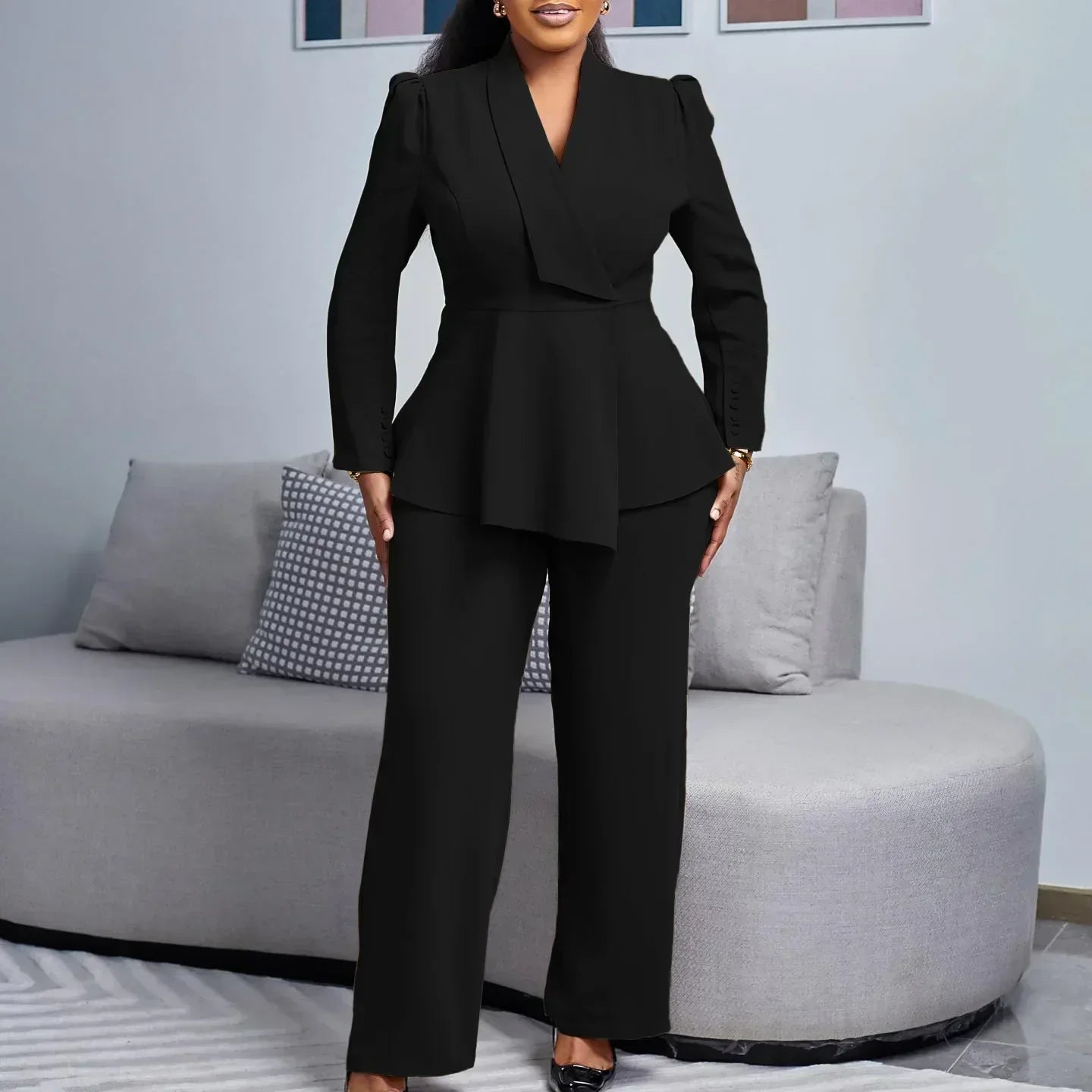 Tailored Fit Women's Blazer And Trousers Suit Set