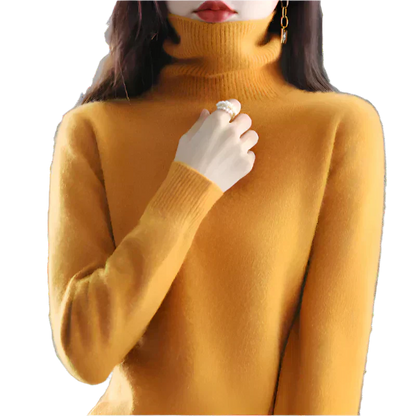 Luxurious Pure Cashmere Lady Turtleneck Jumper