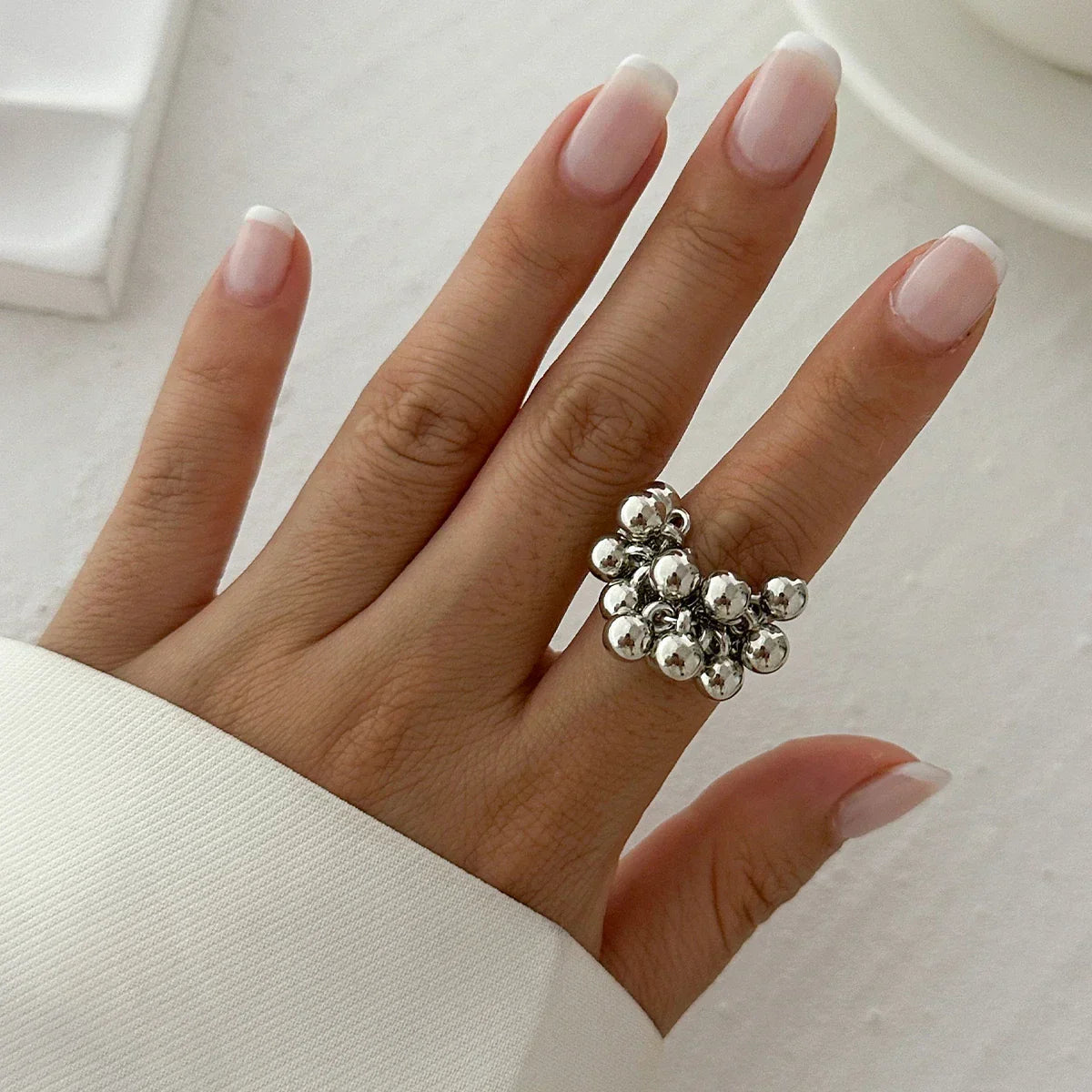 Fancy Charm Ring Silver Jingle Ball