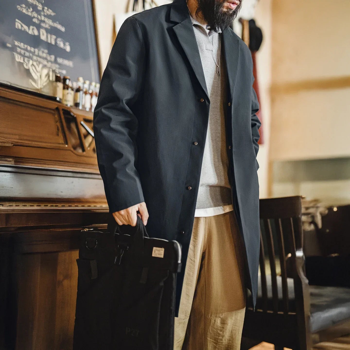 Vintage Rainproof Mens Overcoat