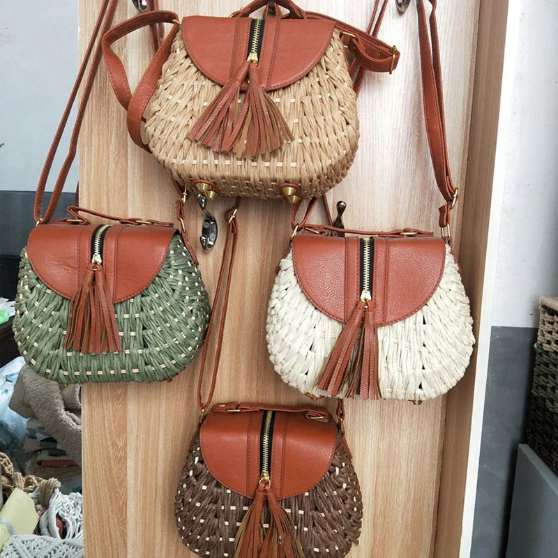 Small Stylish Woven Tote Bag - OutfitLondon