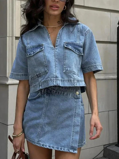 Dark Blue 2-Piece Denim Set
