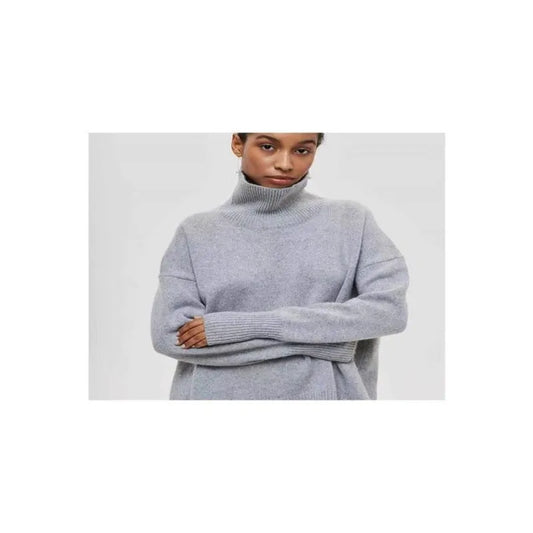 Cozy Big Fit Crew Neck Wool Sweater - OutfitLondon