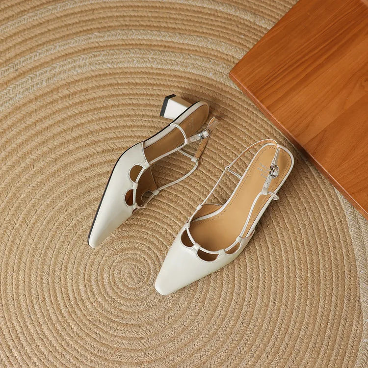 Authentic Leather High Heel Sandals