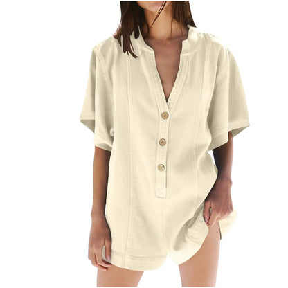 Plus Size Short Sleeve Romper