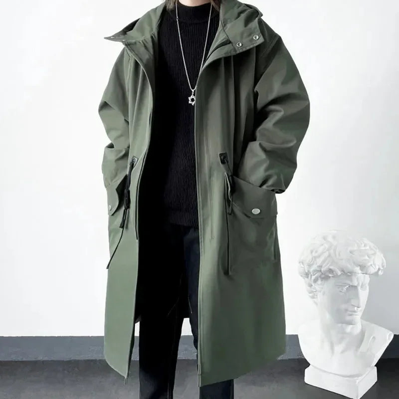 Waterproof Green Parka Jacket For Men
