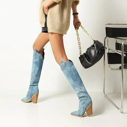 Cold Weather Knee High Riding Boots for Ladies