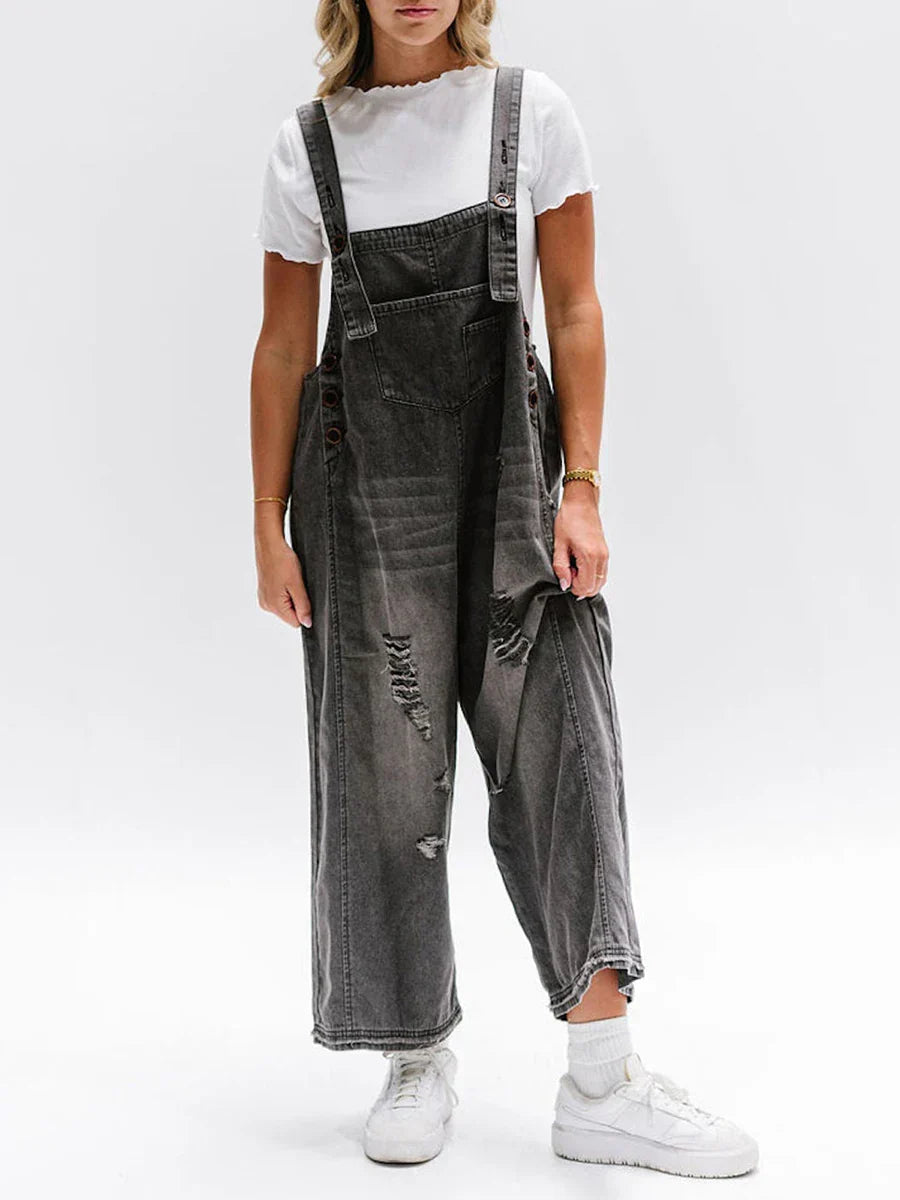 Womens Denim Overalls Light Blue
