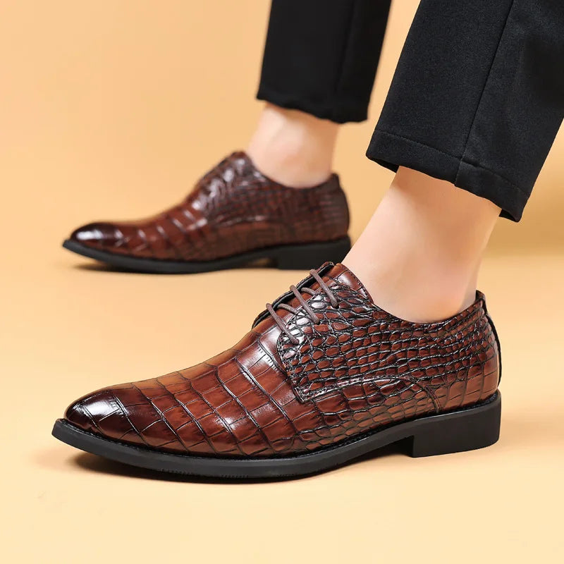 Classic Brown Leather Derby Shoes