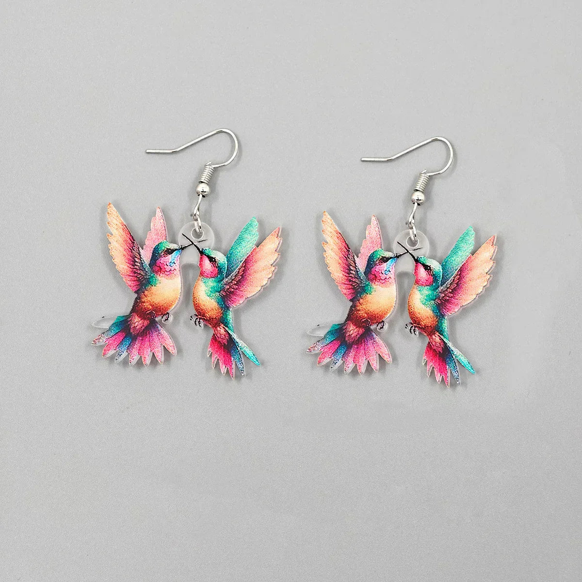 Stained Glass Hummingbird Earrings