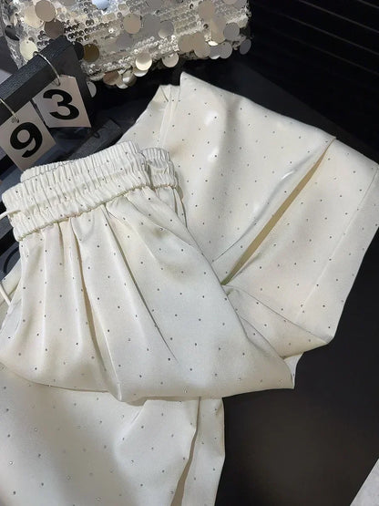 Shiny High Waisted Glitter Wide Leg Pants