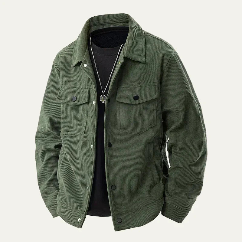 Rugged Corduroy Denim Jacket for Men