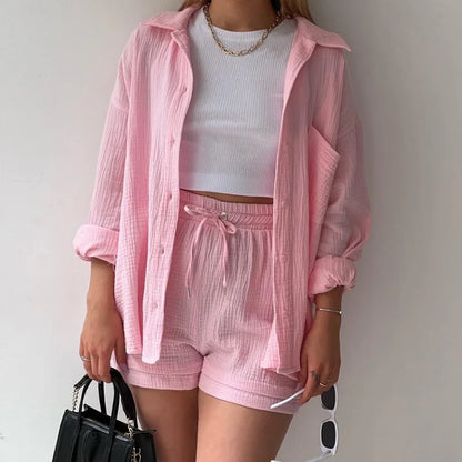 Comfy Casual Cotton Jumpsuit Set - Gentle Breathable