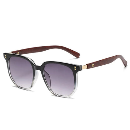 Trendy Wooden Frame Aviator Sunglasses