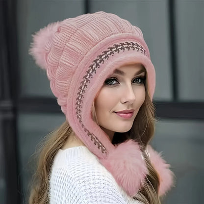 Soft Synthetic Fur Cold Weather Beanie Hat