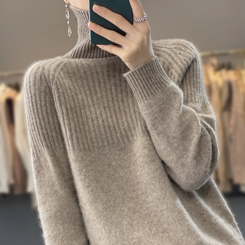 Warm Women's Classic Wool Crew Neck Sweater