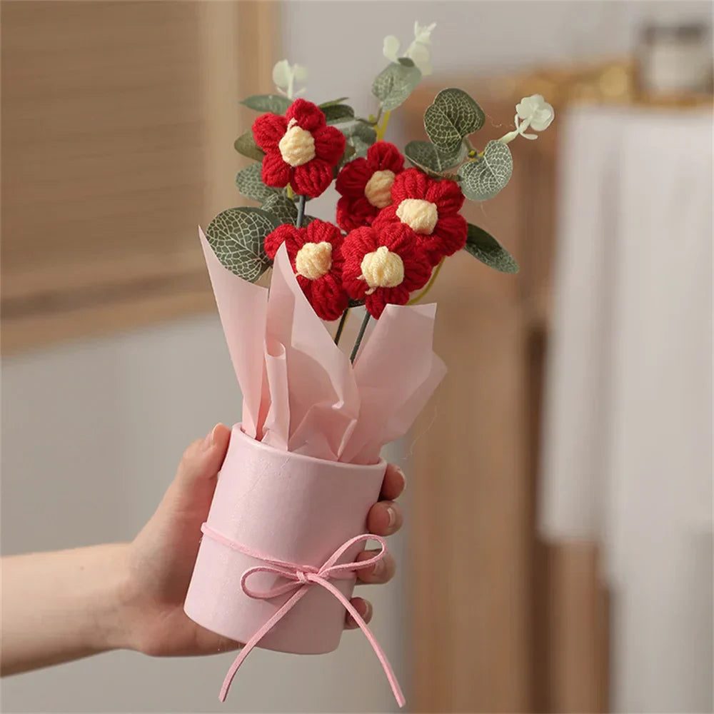Velmora Handcrafted Plush Flower Bouquet Soft Decor Gift