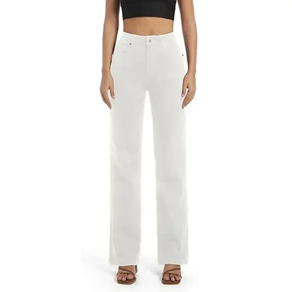 Relaxed Fit Slim White Straight Leg Jeans