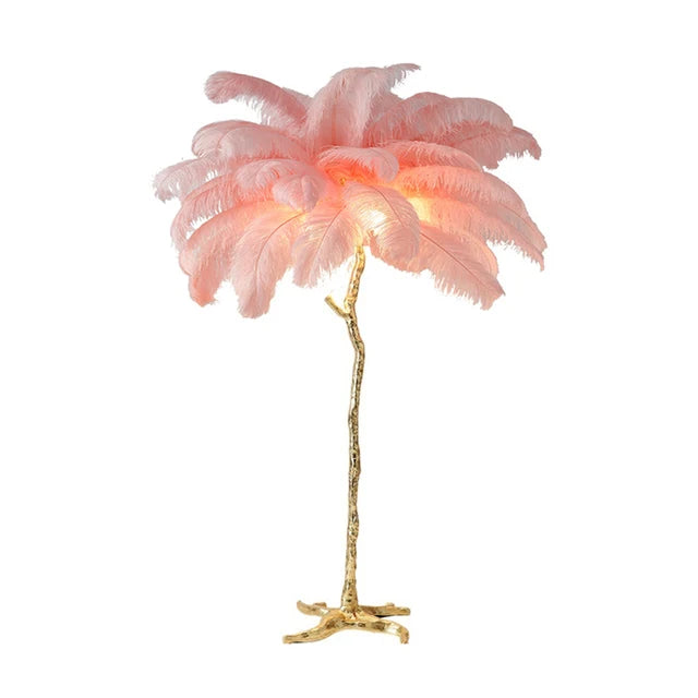 Elegant Metal Feather Standing Lamp
