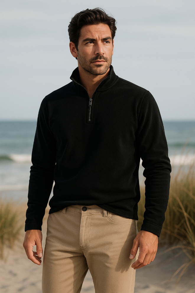 Warm Fleece Quarter Zip Mens Jacket