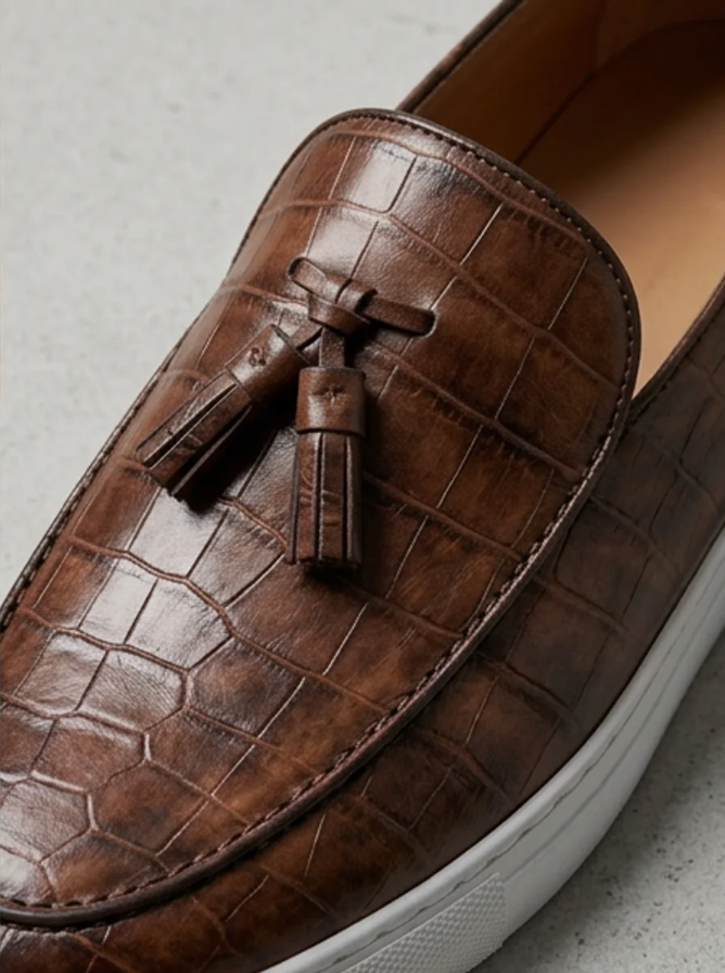 Men's Classic Leather Tassel Slip-On Loafers