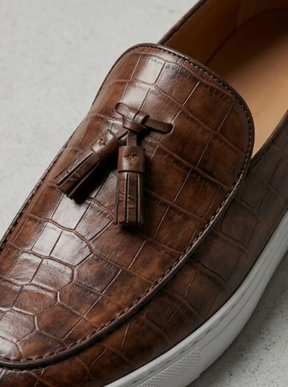 Men's Classic Leather Tassel Slip-On Loafers