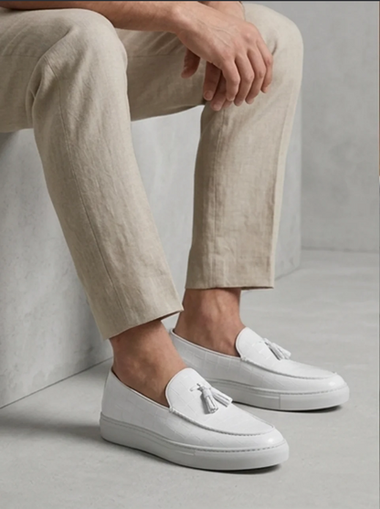 Men's Classic Leather Tassel Slip-On Loafers