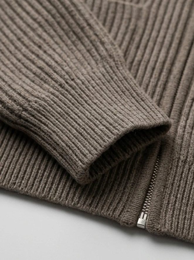 Men's Casual Knitted Funnel Neck Cardigan
