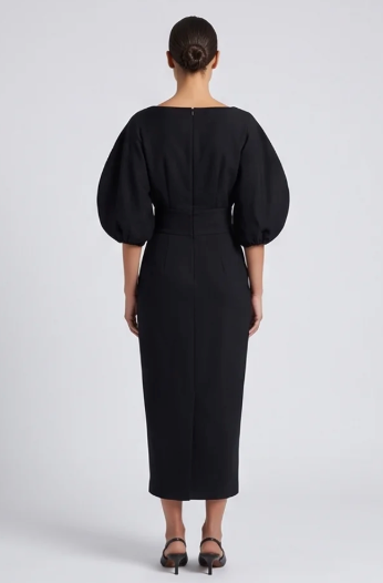 Women's Casual Cotton Puff Lantern Sleeve Dress