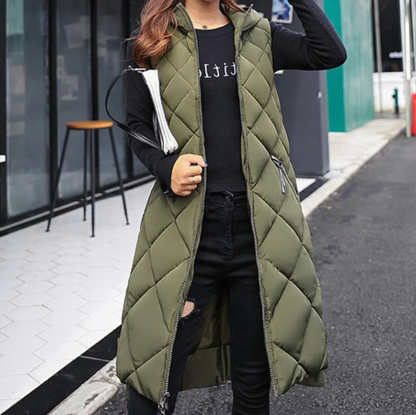 Pink Ladies Fleece Hooded Vest - OutfitLondon