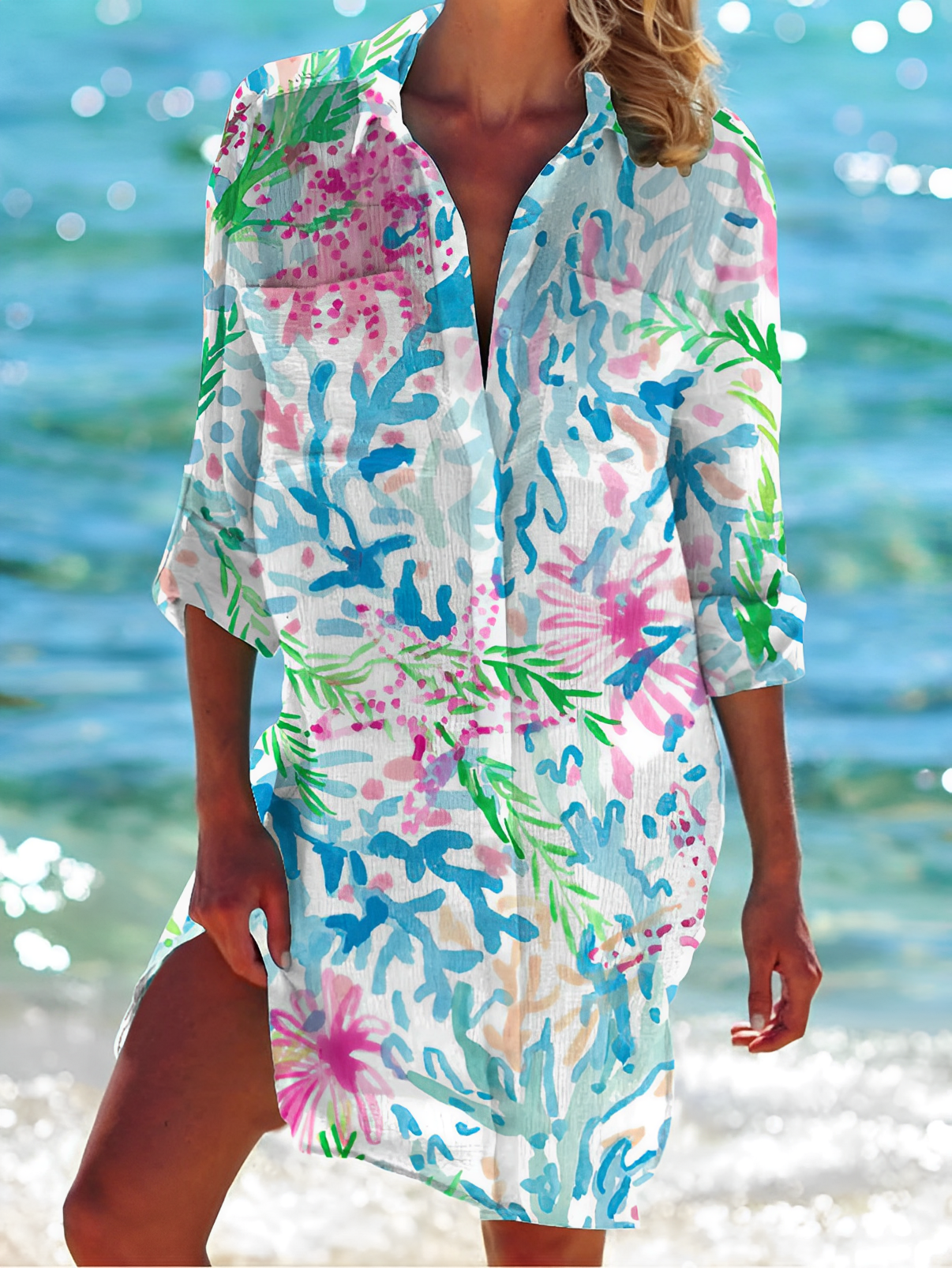 Women's Elegant Blouse with Floral Print
