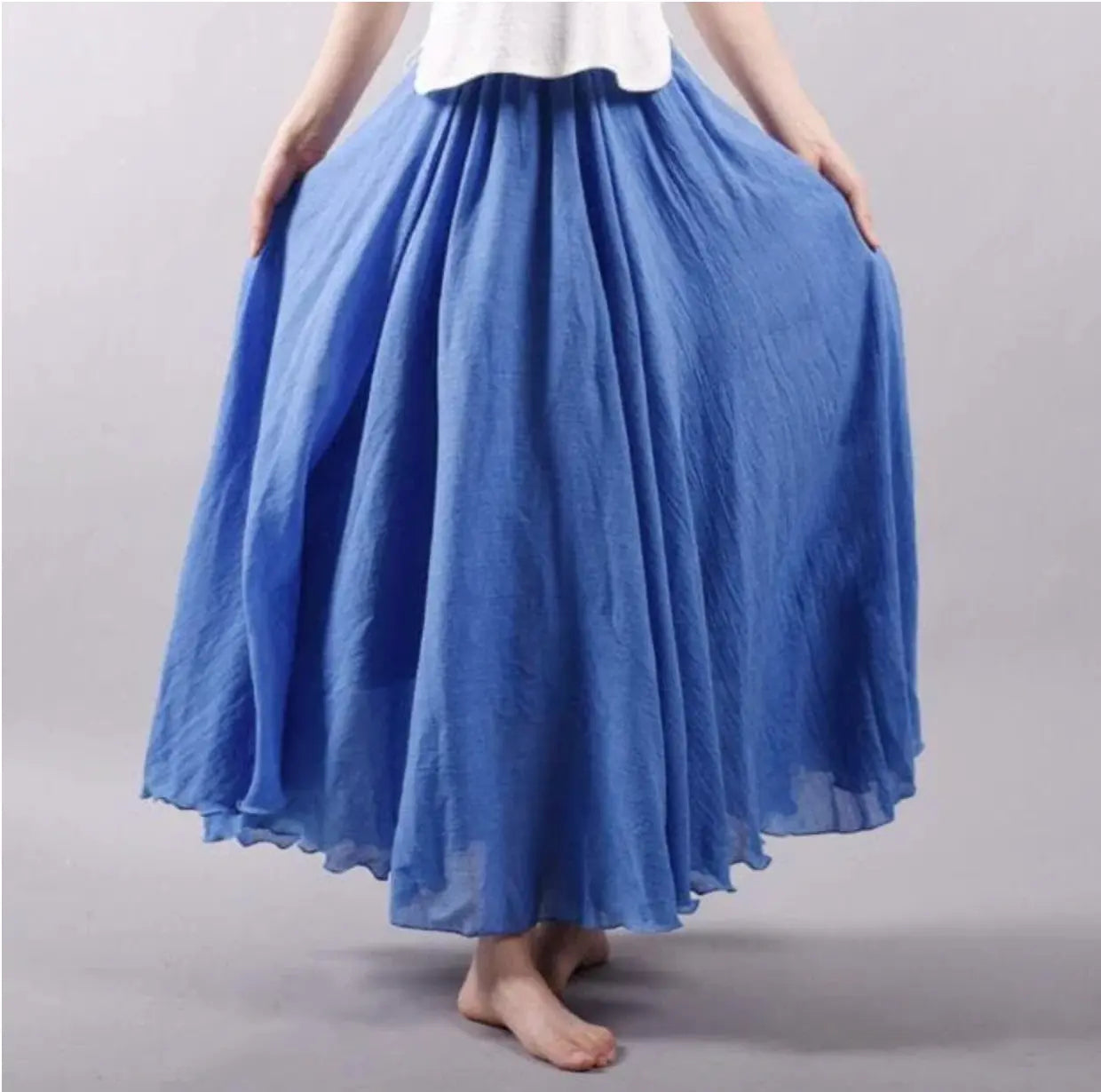 Casual Waist Elastic Cotton Mini Skirt