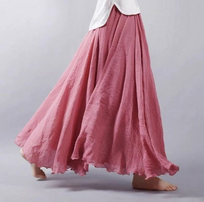Casual Waist Elastic Cotton Mini Skirt