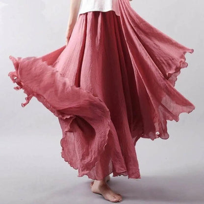 Casual Waist Elastic Cotton Mini Skirt